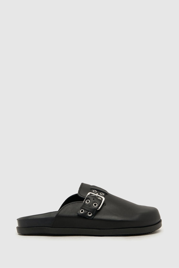 Schuh Tabbie Leather Closed Toe Black Mule - Image 1 of 4