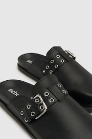 Schuh Tabbie Leather Closed Toe Black Mule - Image 2 of 4