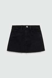 Mango Black Short Denim Skirt - Image 4 of 6