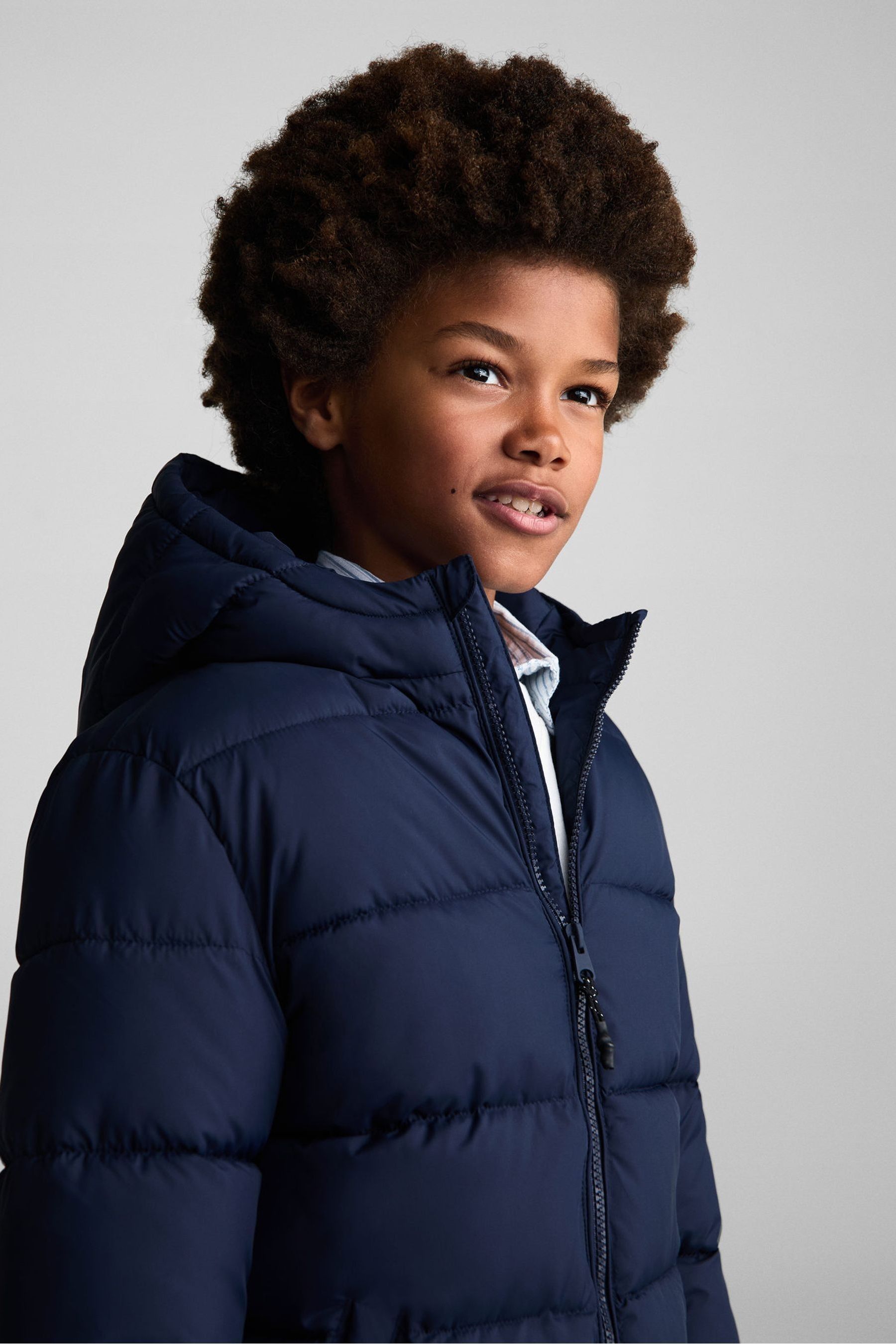 Buy Mango Blue Hood Quilted Coat from the Next UK online shop