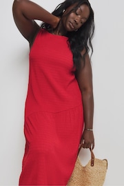 Simply Be Red Textured Jersey Maxi Dress - Image 3 of 5