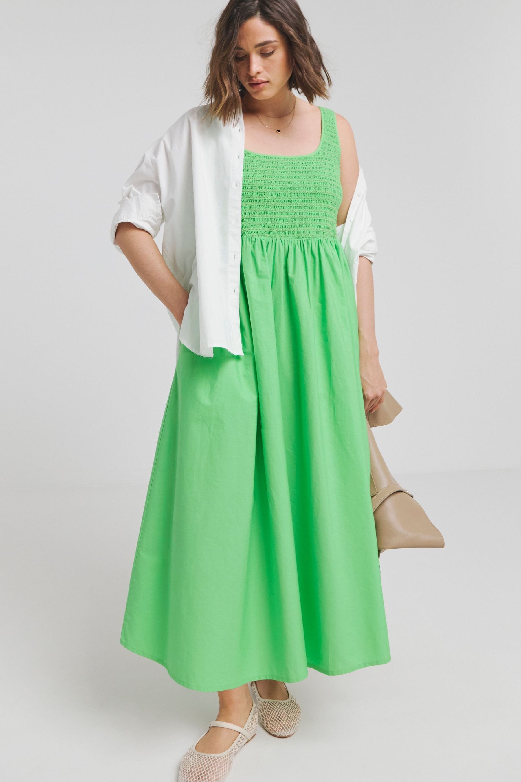 Buy Simply Be Green 100 Cotton Poplin Apron Dress from Next USA
