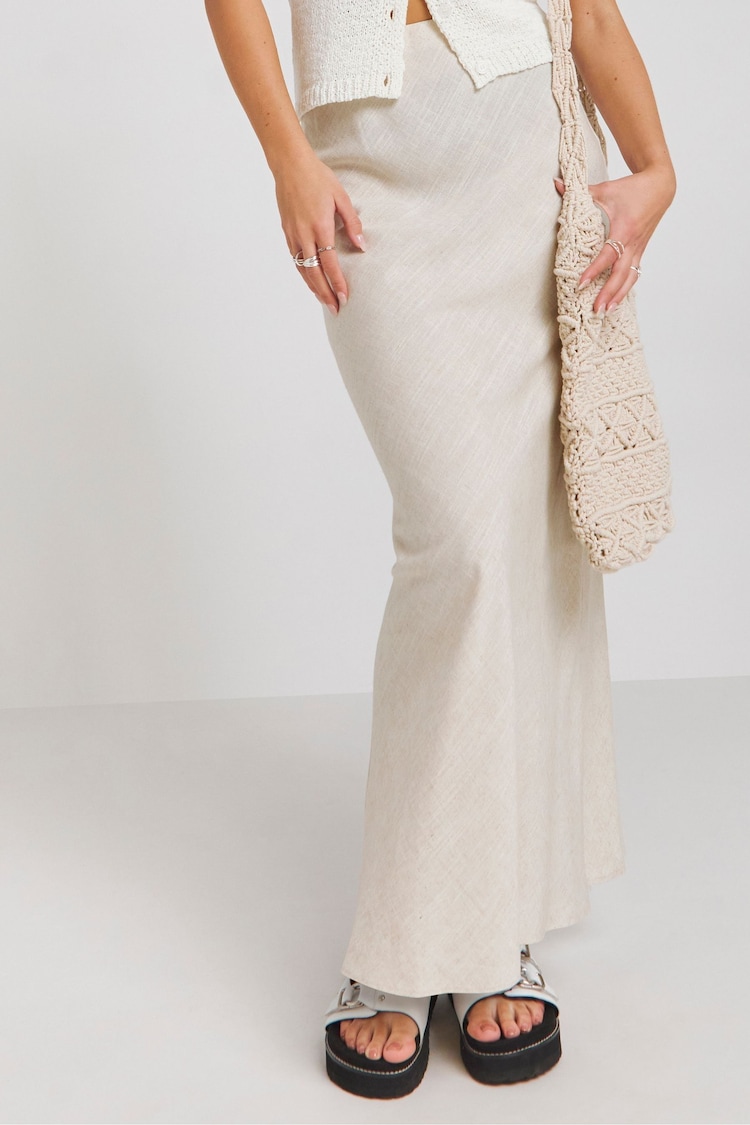 Simply Be Natural Linen Maxi Skirt - Image 1 of 4