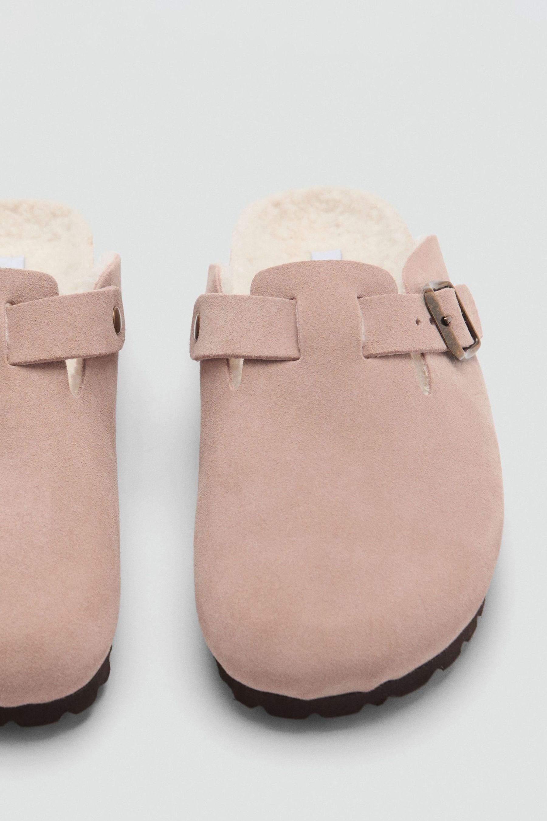 Buy Mango Pink Sheepskin Clogs With Faux Fur Effect Lining Sandals from the Next UK online shop