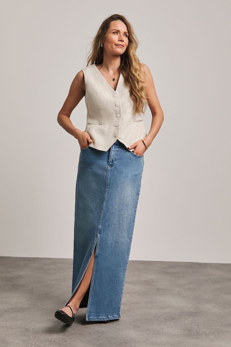 JD Williams Blue Maxi Skirt - Image 1 of 4