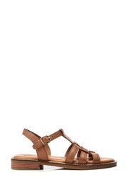 Moda in Pelle SH Saddle Flat T-Bar Strap Sandals - Image 1 of 4