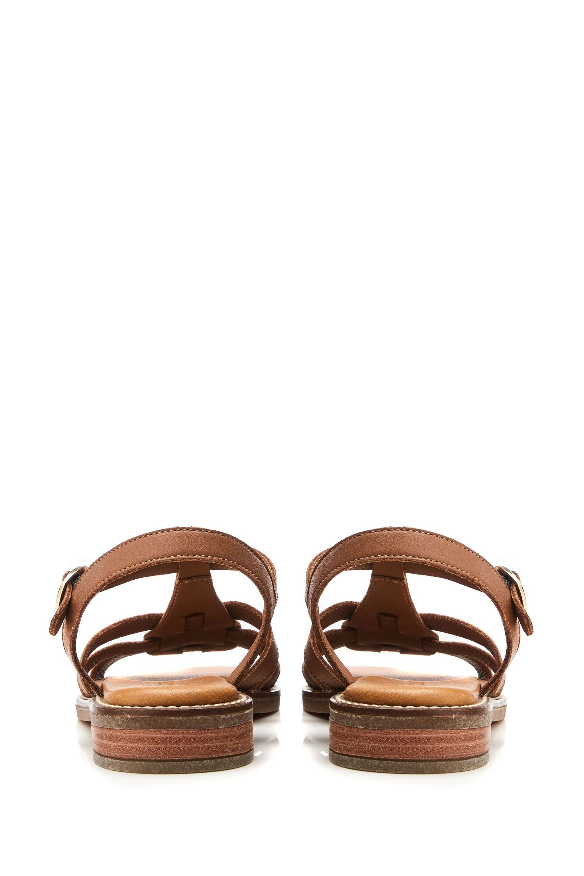 Moda in Pelle SH Saddle Flat T-Bar Strap Sandals - Image 3 of 4