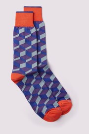 Duchamp Purple 3D Block Socks - Image 2 of 3