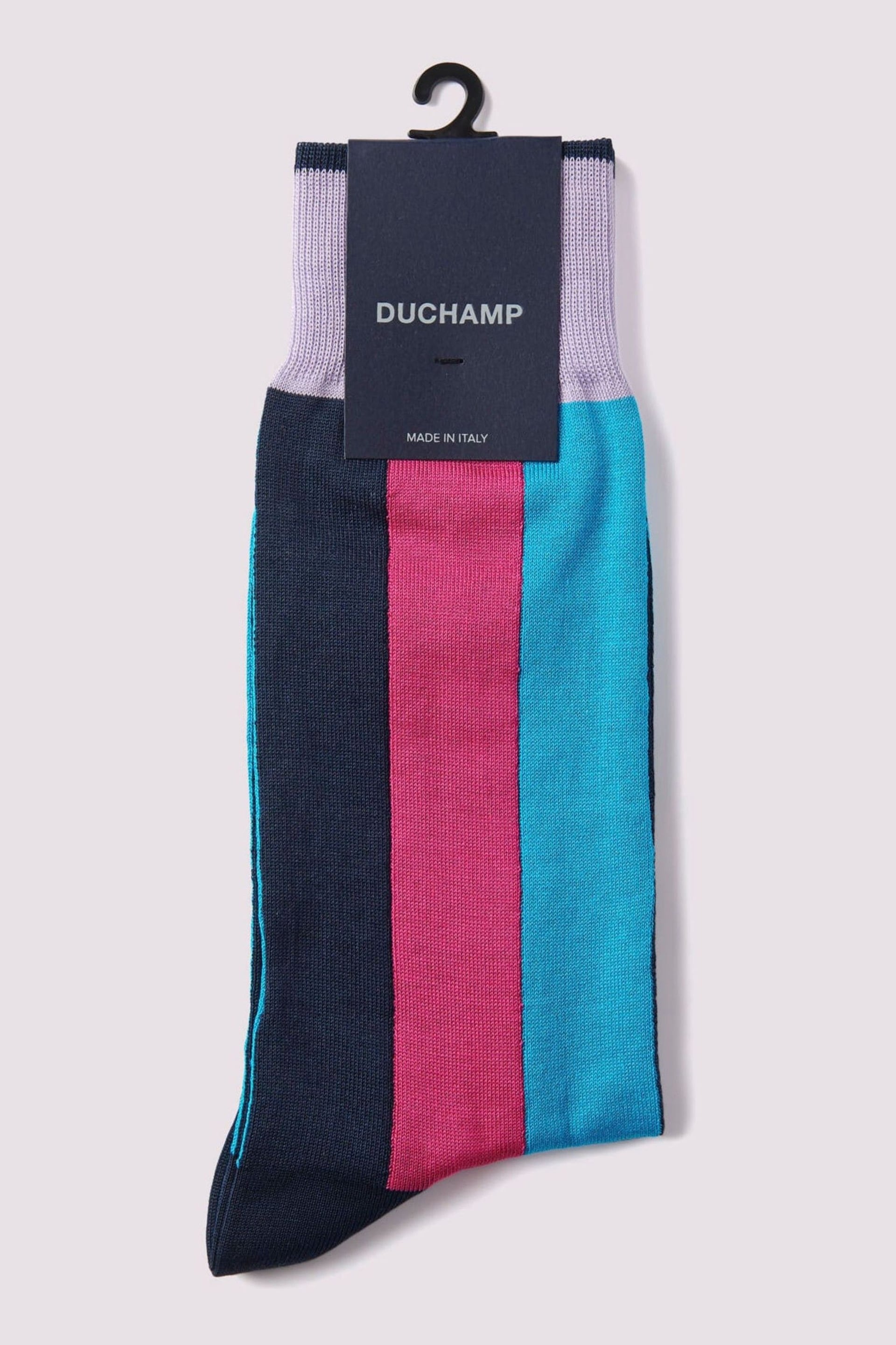 Duchamp Pink Wide Vertical Stripe Socks - Image 1 of 3