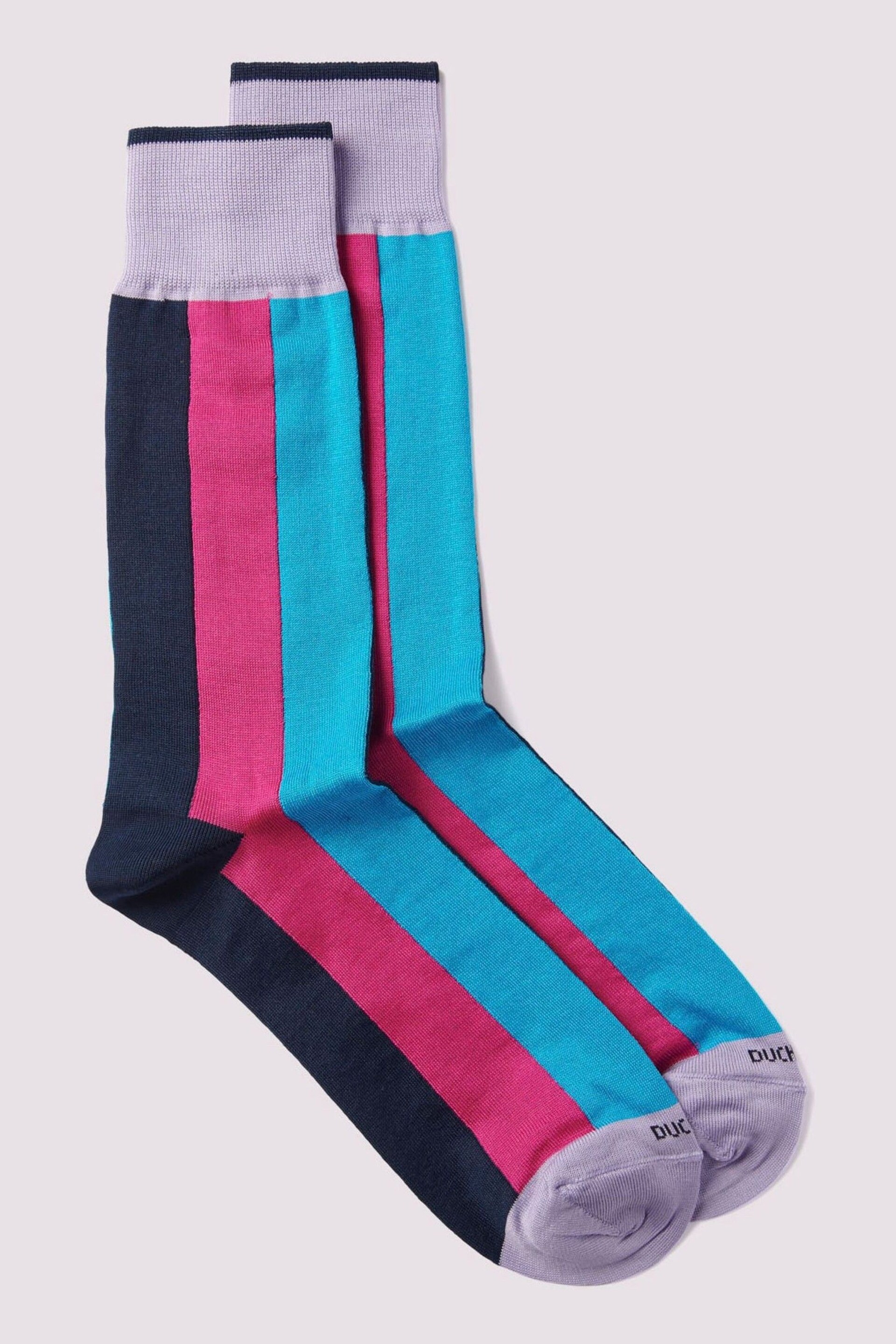 Duchamp Pink Wide Vertical Stripe Socks - Image 2 of 3