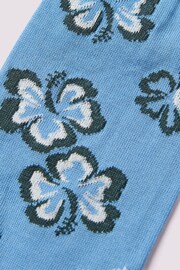 Duchamp Blue Hibiscus Floral Socks - Image 3 of 3
