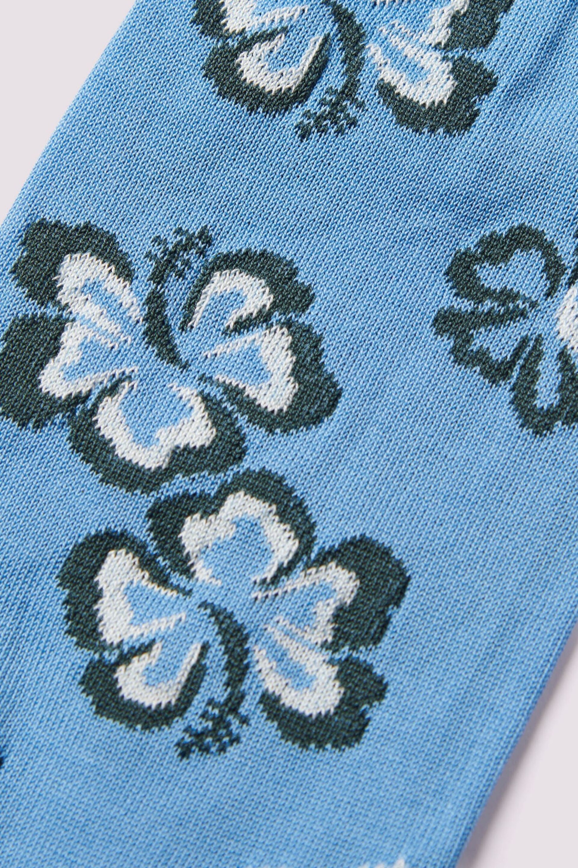 Duchamp Blue Hibiscus Floral Socks - Image 3 of 3