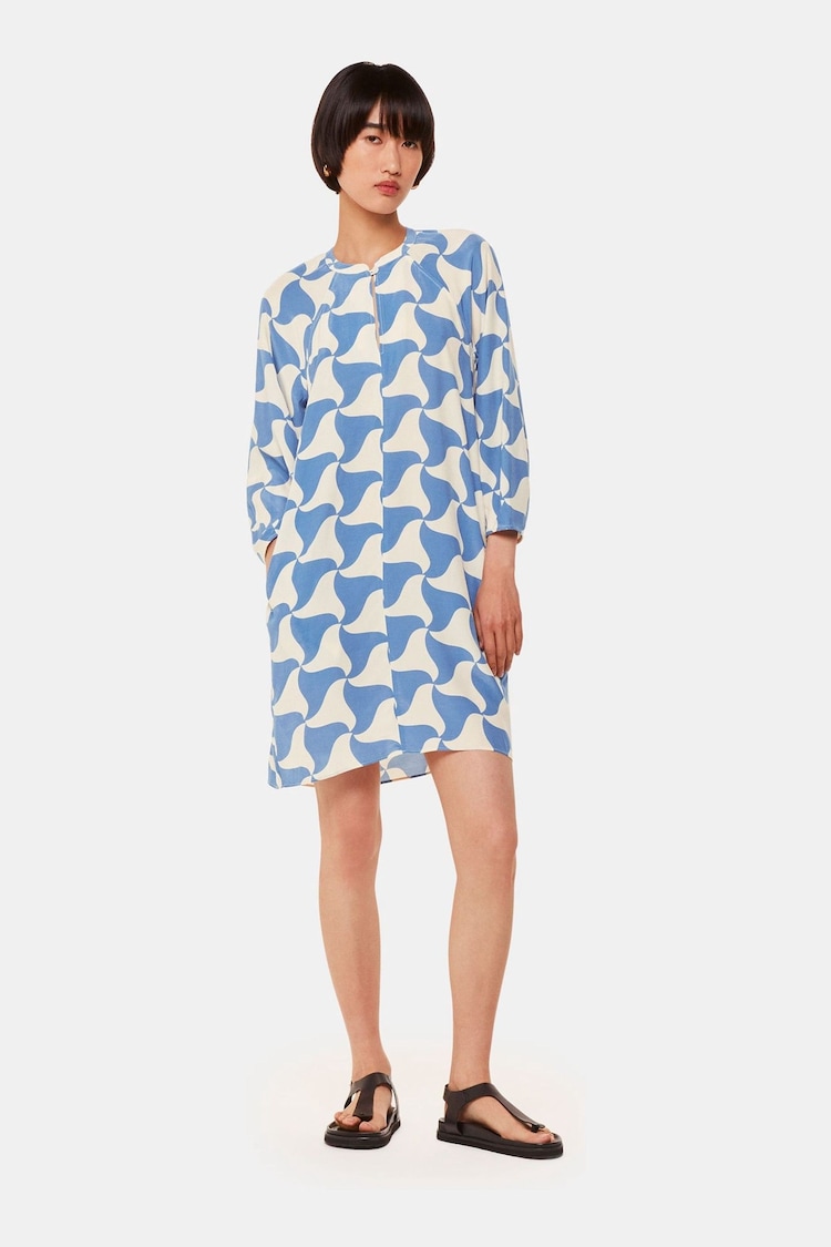 Whistles Blue Spun Triangle Dress - Image 1 of 6