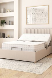 Aspire Furniture Off White Grant Velvet Electric Adjustable Bed With Mattress - Image 2 of 6
