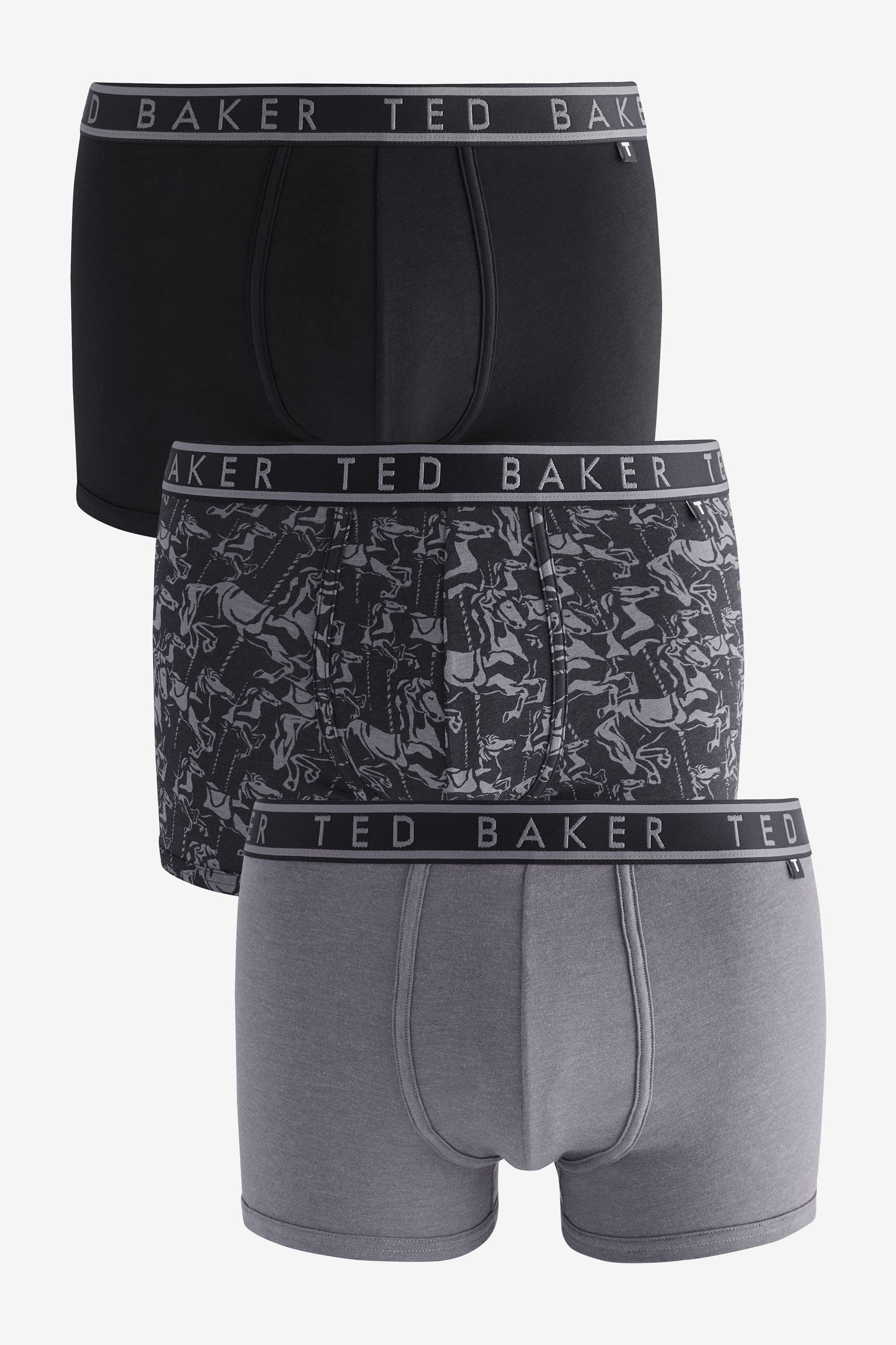 Buy Ted Baker Black Cotton Trunks 3 Pack from Next Oman