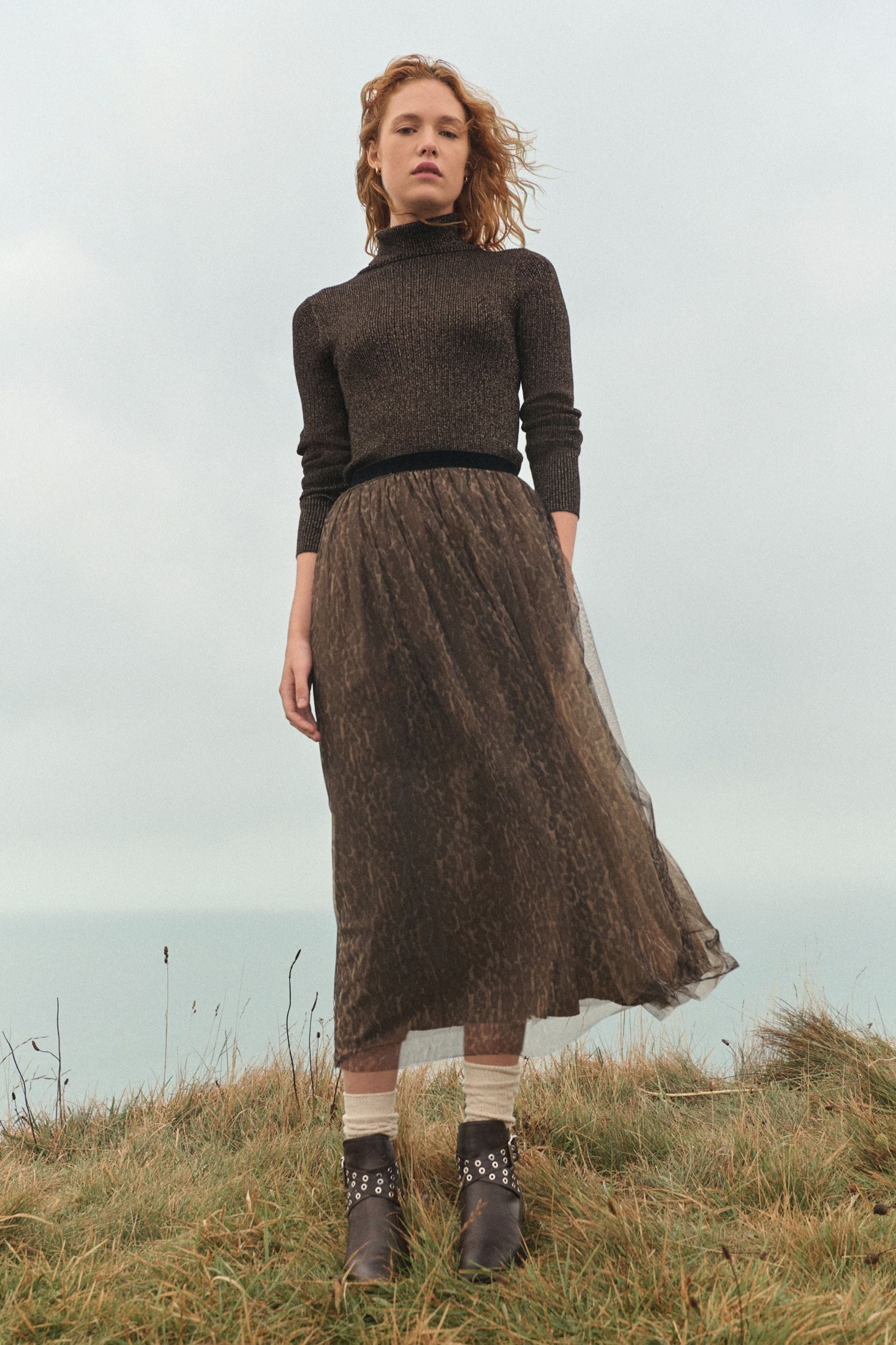 Buy Animal Mesh Midi Skirt from the Next UK online shop