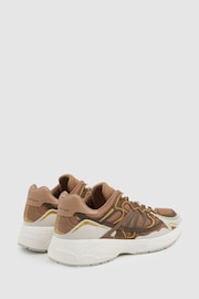 Reiss Tobacco Volt Nubuck and Mesh Trainers - Image 3 of 4