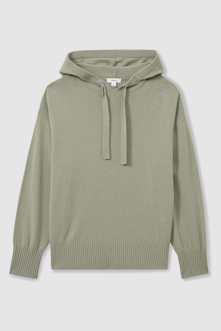 Reiss Sage Sammie Wool Blend Drawstring Hoodie with Cashmere - Image 2 of 6