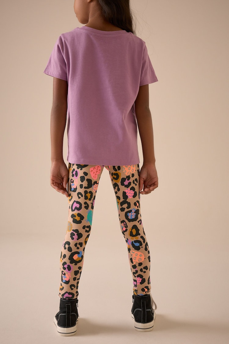 Bright Neutral Animal Print Leggings (3-16yrs) - Image 3 of 3