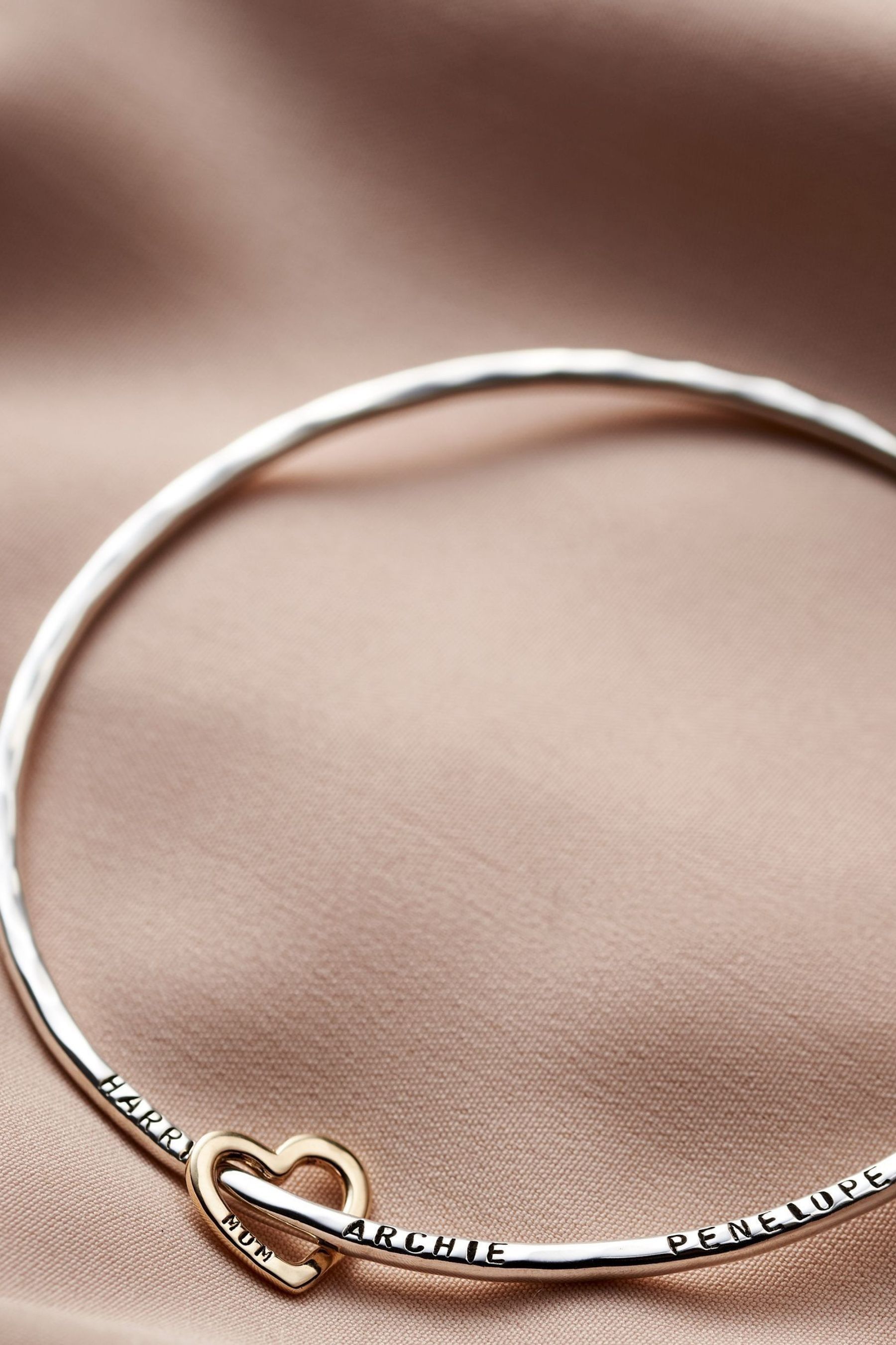 Gold heart bangle clearance