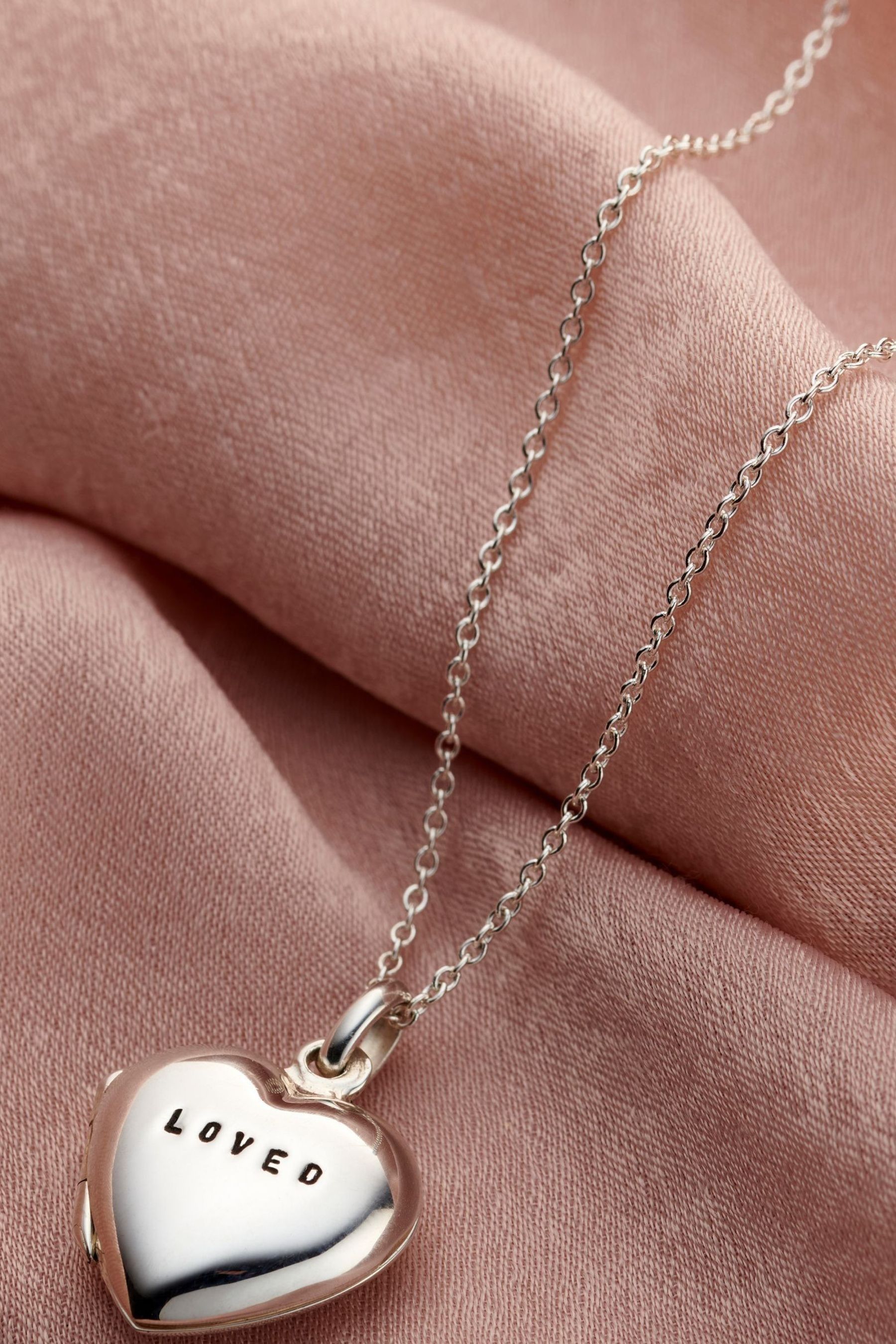 Small heart locket necklace sale