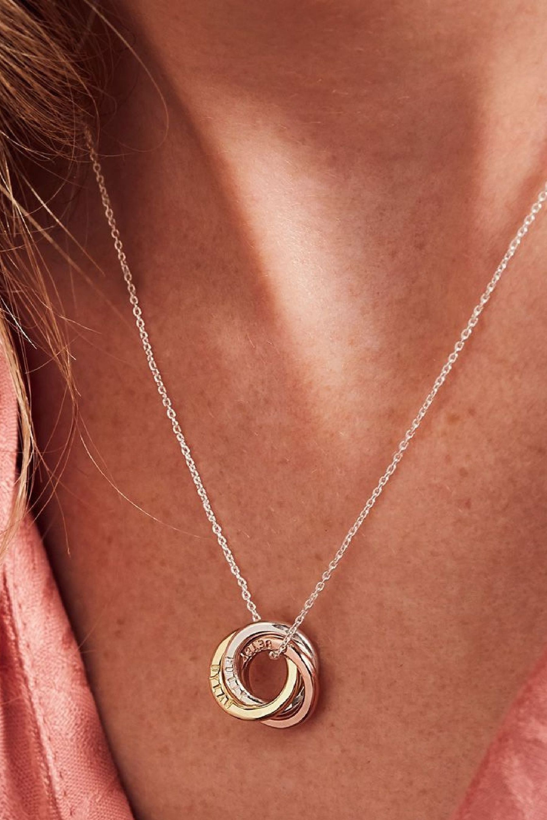 Buy Personalised Mixed Gold Mini Russian Ring Necklace by Posh Totty Designs from the Next UK online shop