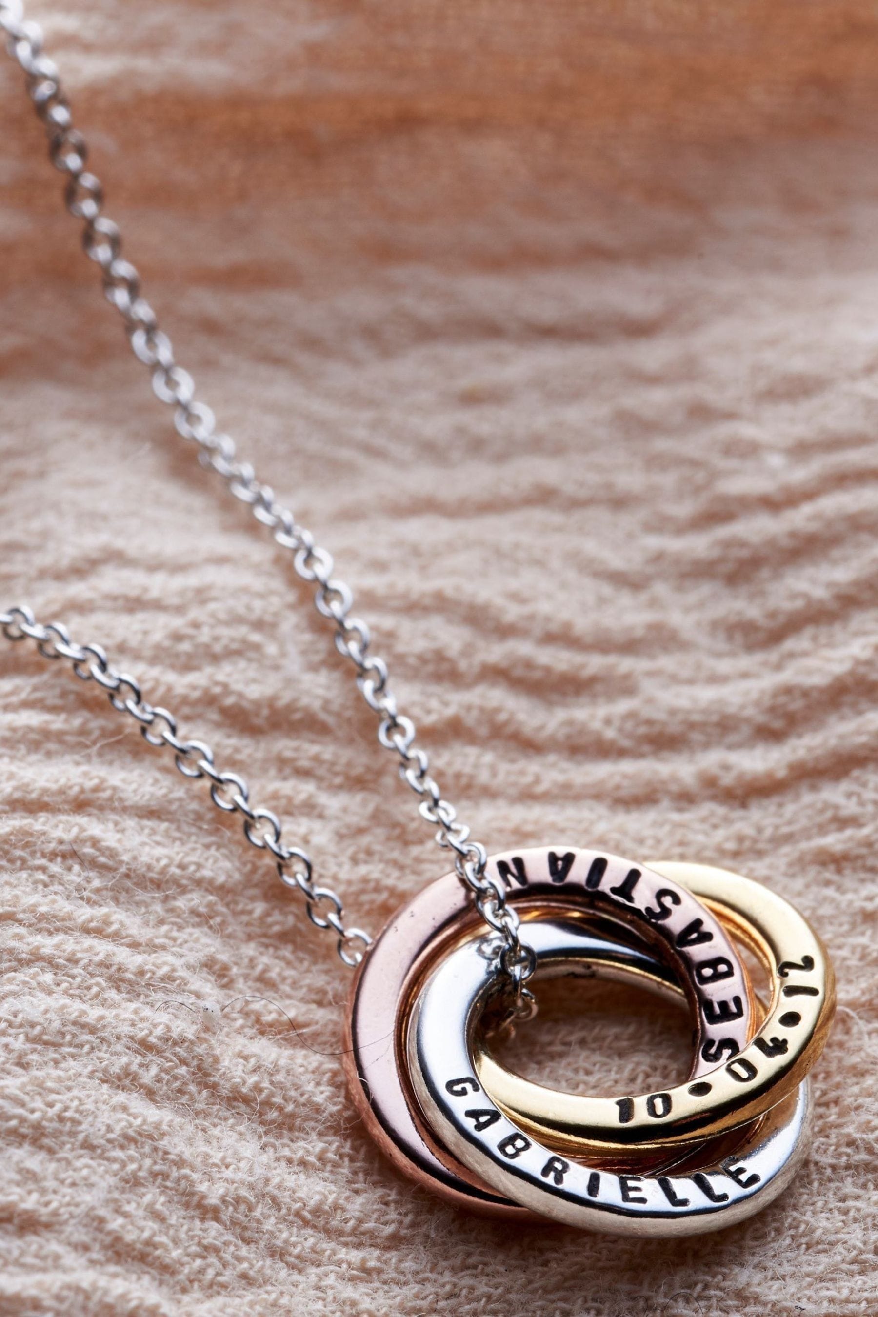 Buy Personalised Mixed Gold Mini Russian Ring Necklace by Posh Totty Designs from the Next UK online shop