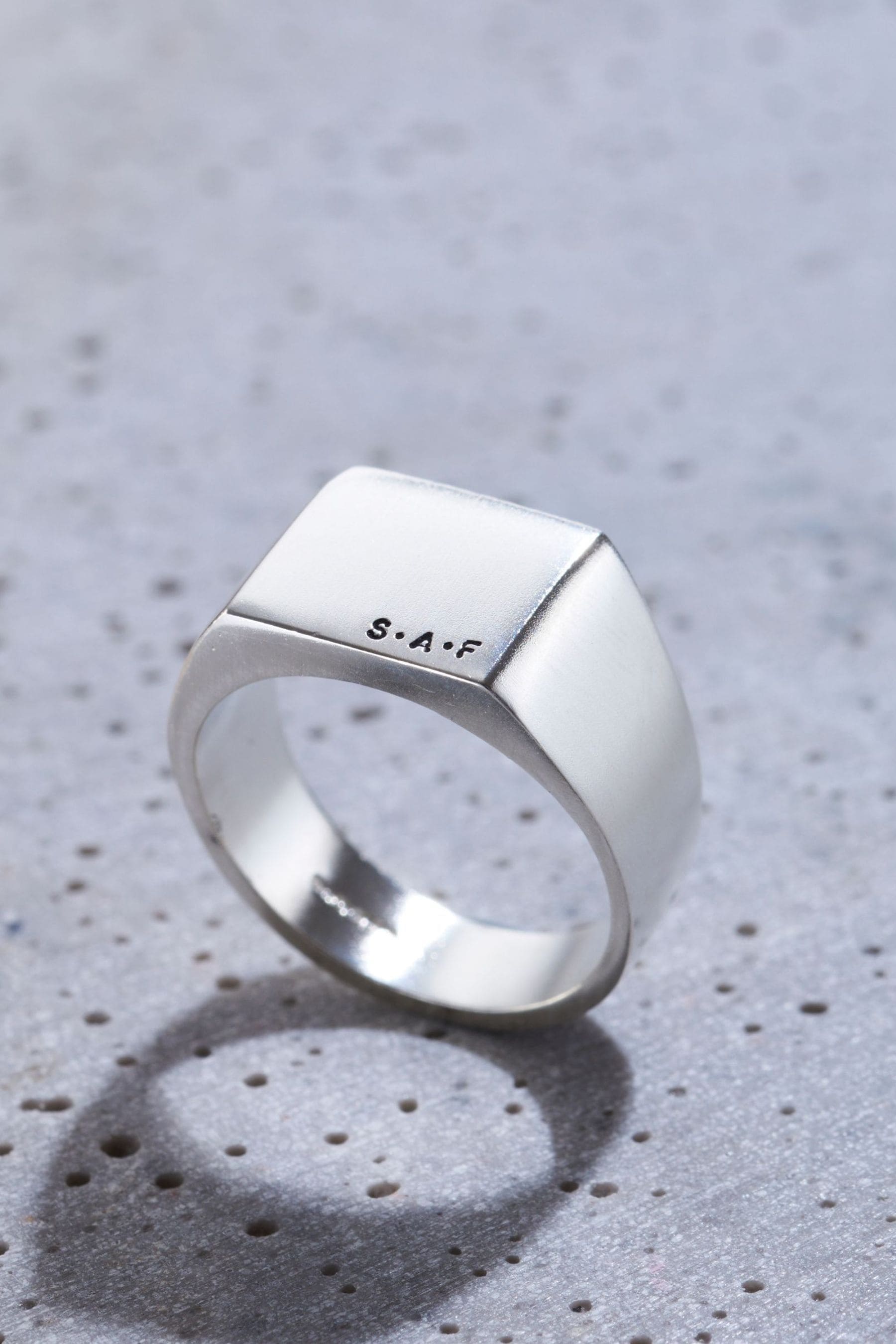 Personalised silver signet ring online