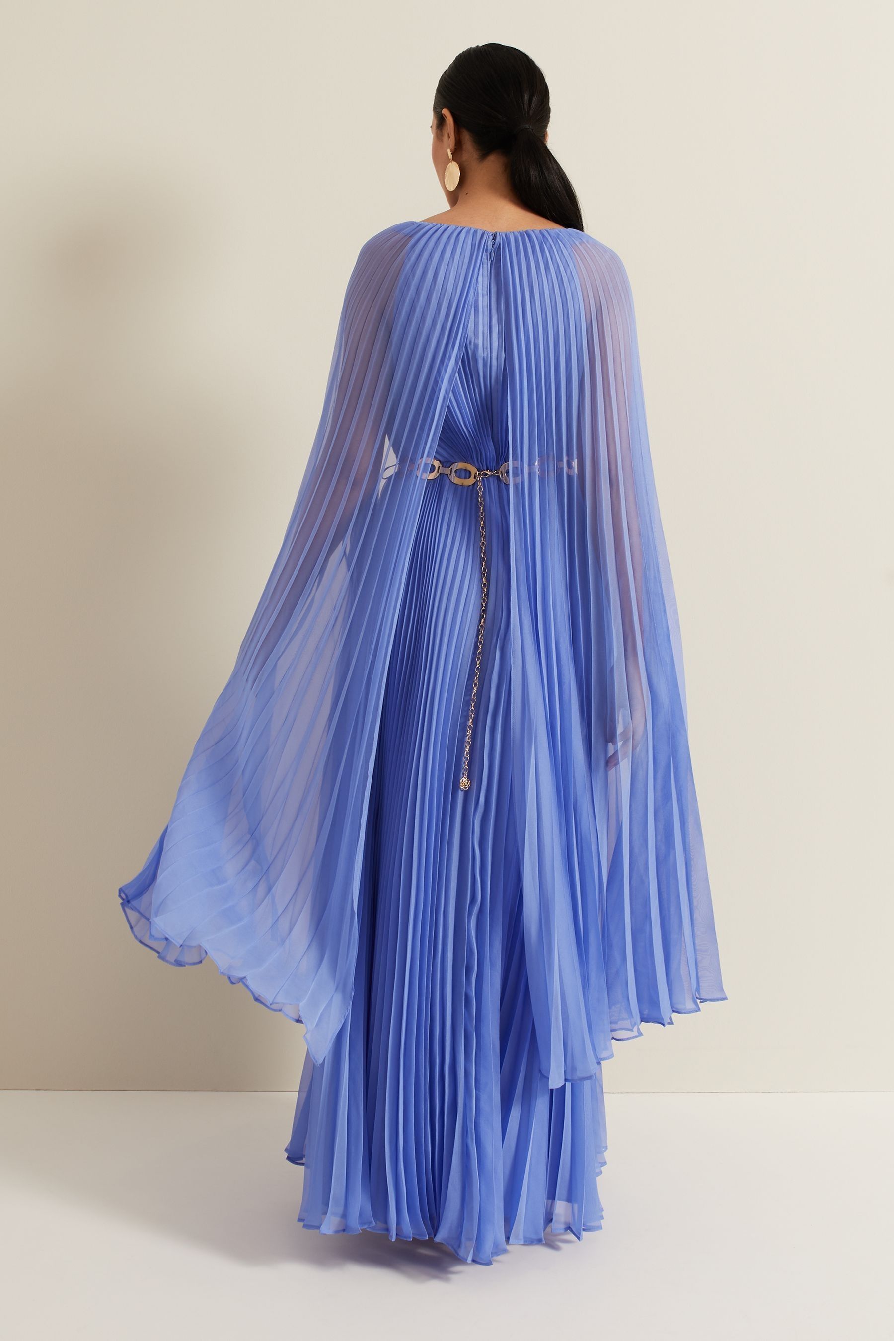 Buy Phase Eight Blue Petite Marren Chiffon Pleated Maxi Dress from Next Australia