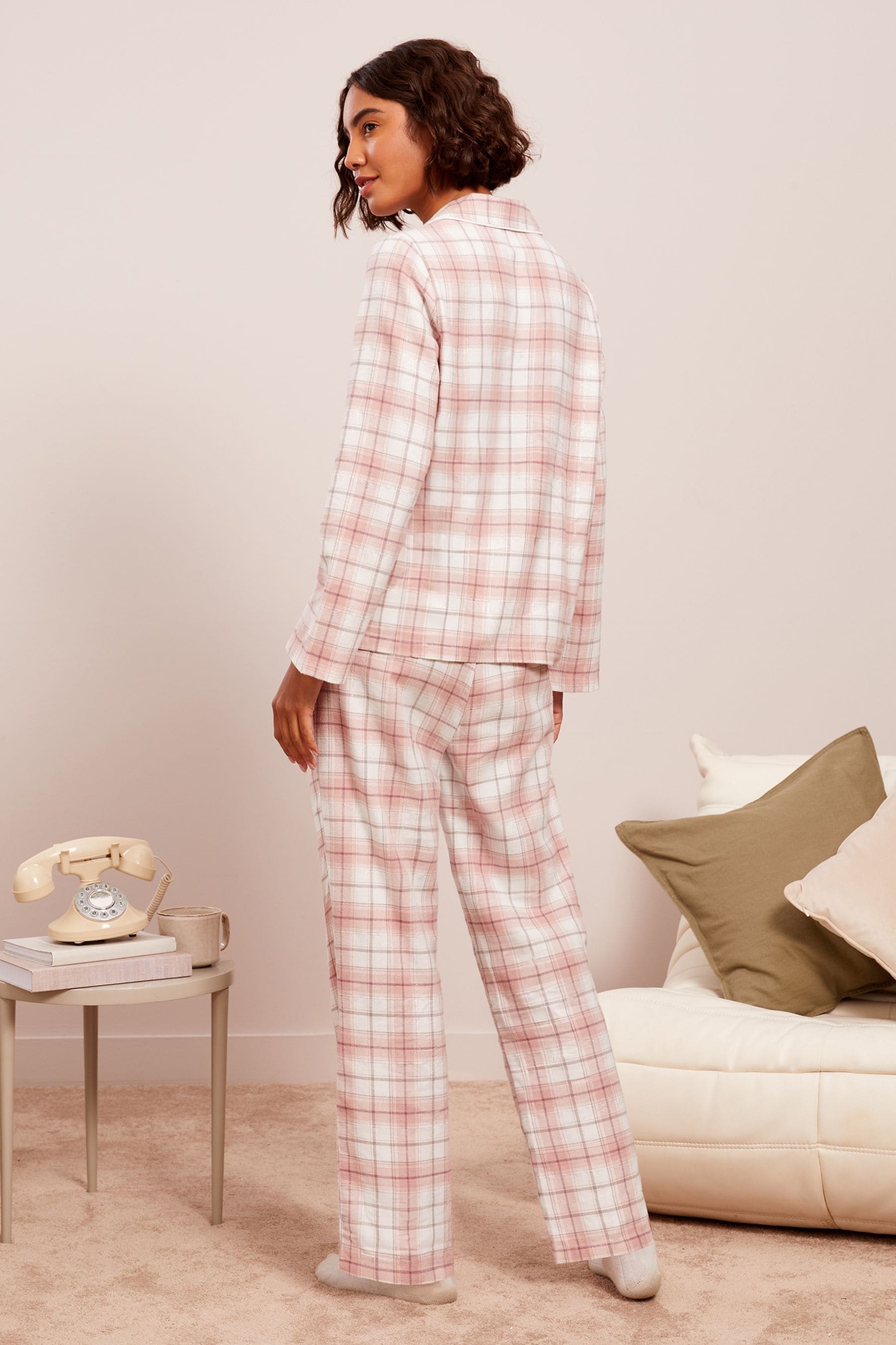 Friends Like These Pink Woven Check Pyjamas