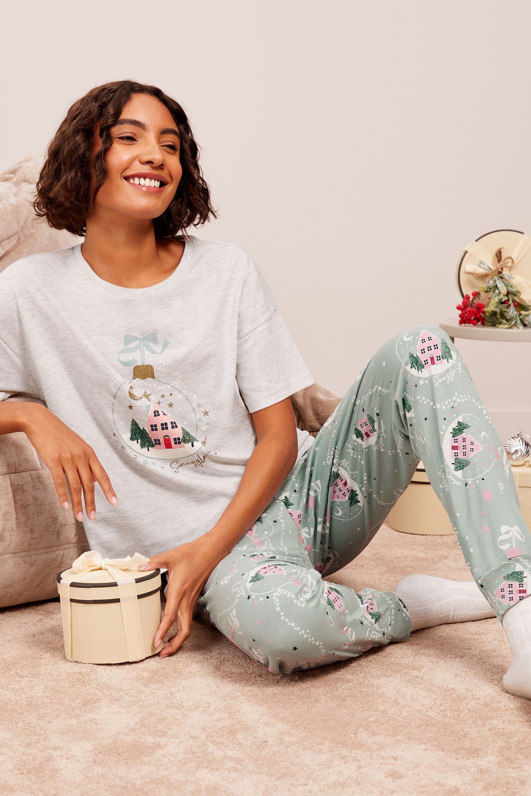 Buy Friends Like These Blue Xmas Baul Baul Short Sleeve Pyjamas from Next Iceland