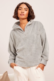 Friends Like These Grey Textured 3/4 Zip Up Fleece - Image 4 of 4