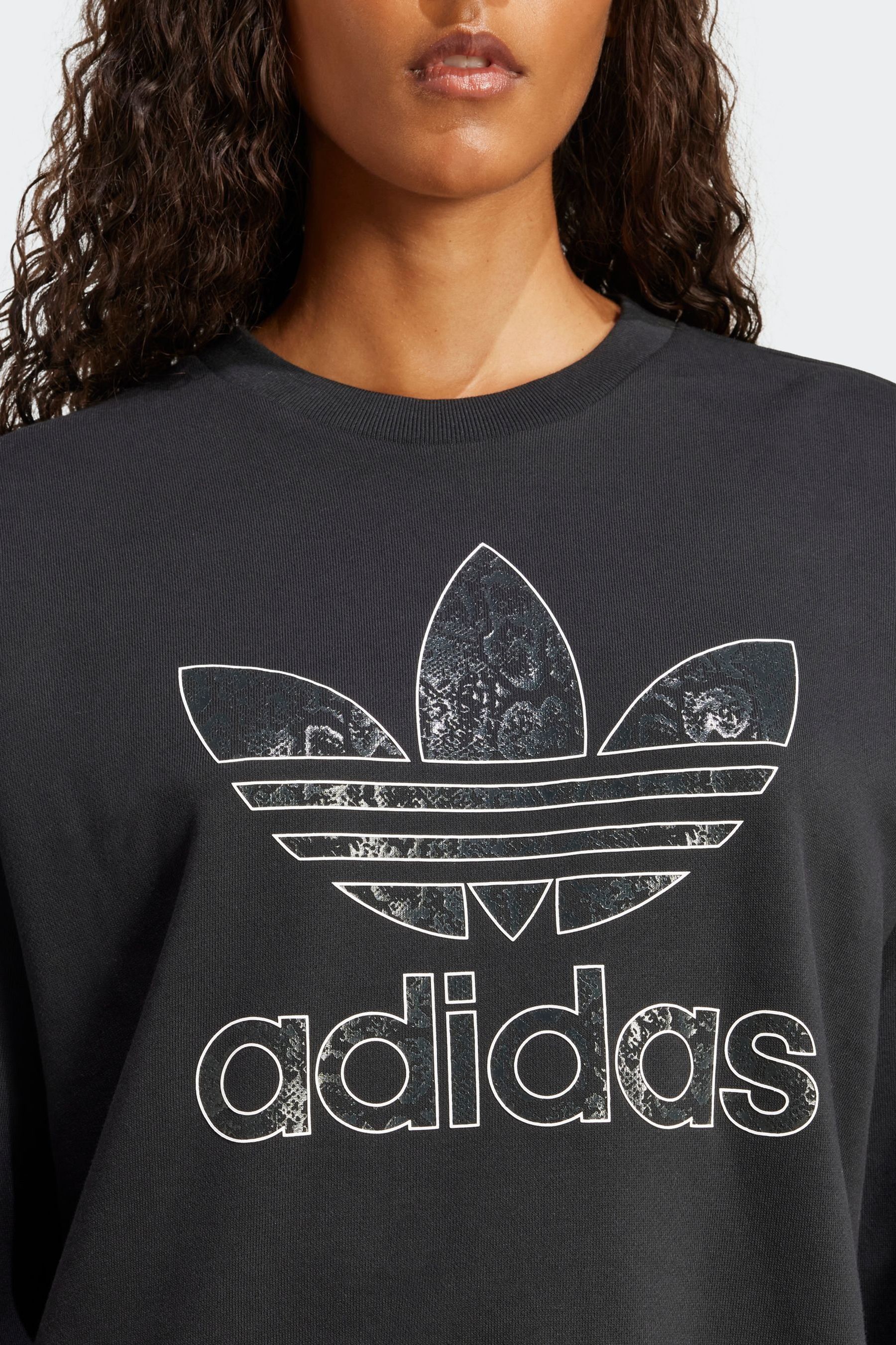 adidas originals Black Snake Print 100 Cotton Sweatshirt