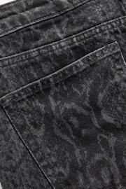 Black Snake Print 100% Cotton Straight Leg Jeans - Image 7 of 8