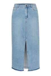 Kaffe Blue Margot Maxi Length 100% Cotton Denim Skirt - Image 3 of 4