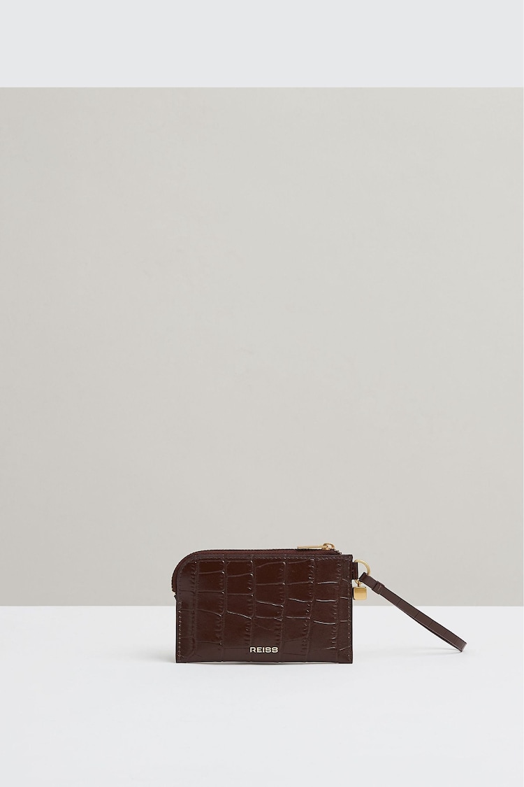 Reiss Oxblood Gloria Leather Coin Purse - Image 1 of 1