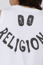 Religion White Black 100% Cotton Smile Vest - Image 2 of 5