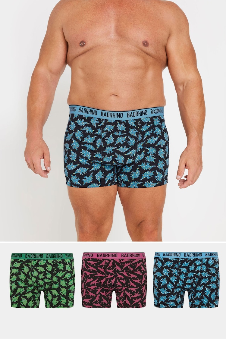 BadRhino Big & Tall Black Dino Boxers 3 Pack - Image 1 of 7