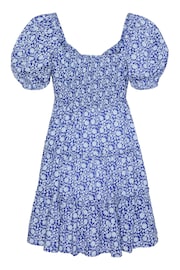 VERO MODA Blue Puff Sleeve Smock Floral Mini Dress - Image 7 of 7