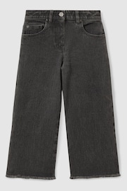 Reiss Grey Grayson Wide Leg Frayed Jeans - Image 2 of 4