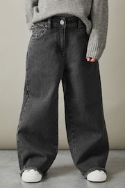 Reiss Grey Grayson Teen Wide Leg Frayed Jeans - Image 3 of 4