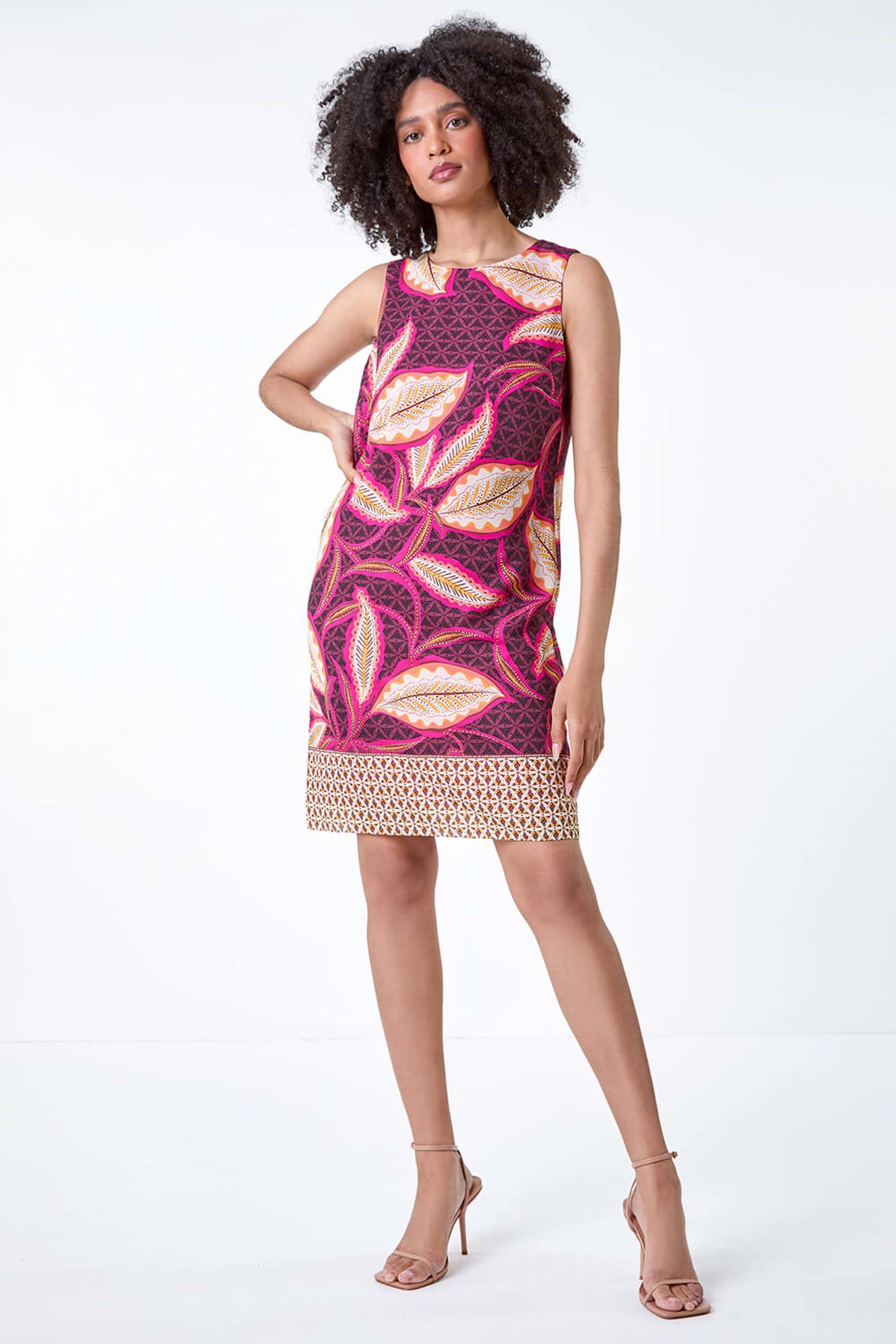 Next border print shift dress 2025