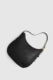 Reiss Black Marianna Leather and Suede Shoulder Bag - Image 3 of 5