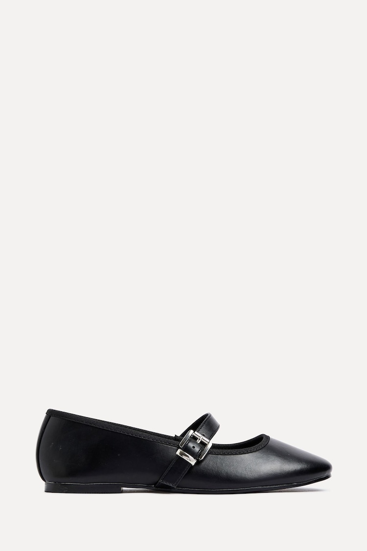 Linzi Black Odette Flat PU Mary Jane Shoes - Image 2 of 5