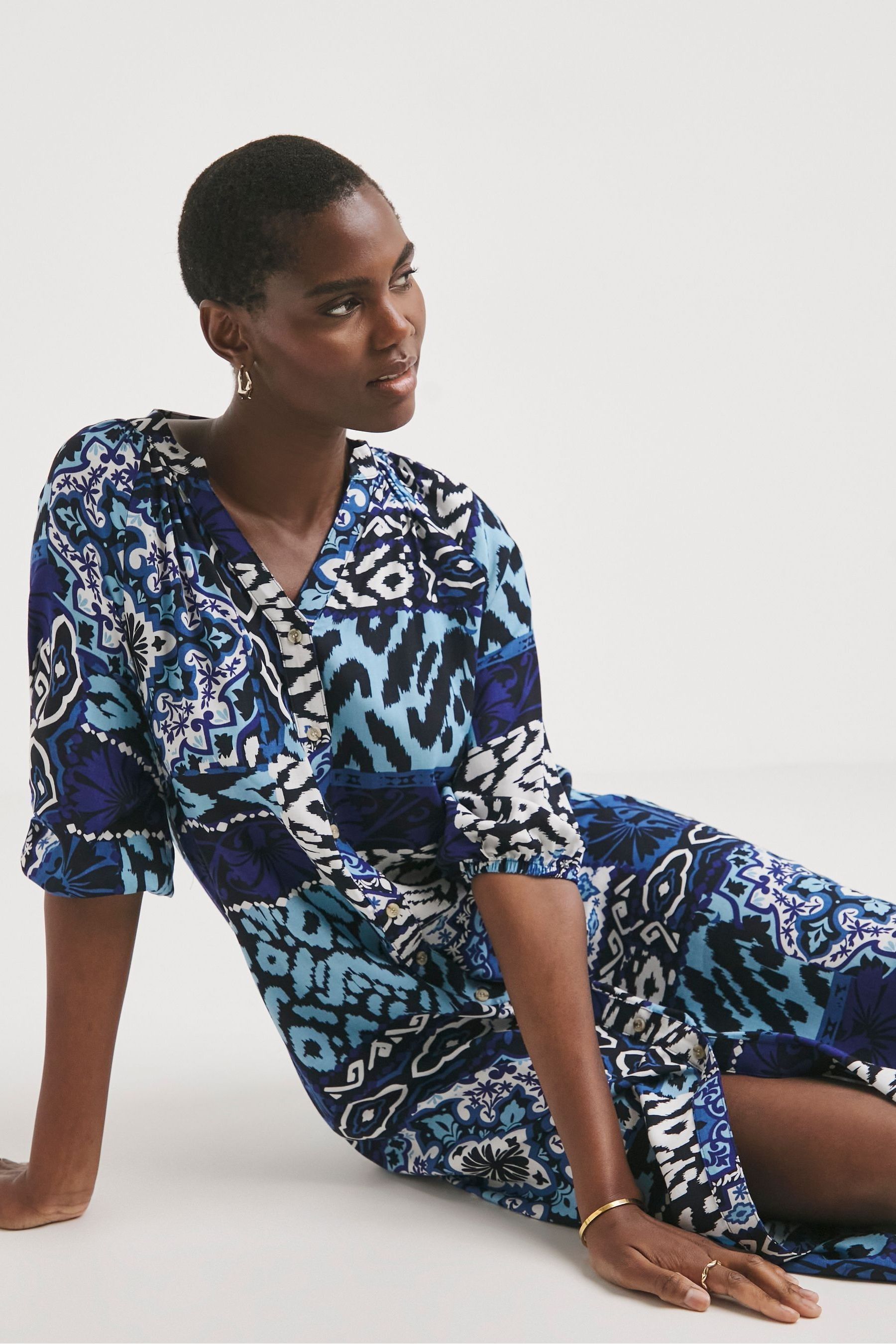 Printed kaftan dress clearance