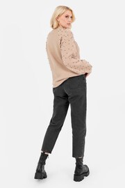 Lovedrobe Pearl Embellished Long Length Cable Knit Jumper - Image 4 of 6