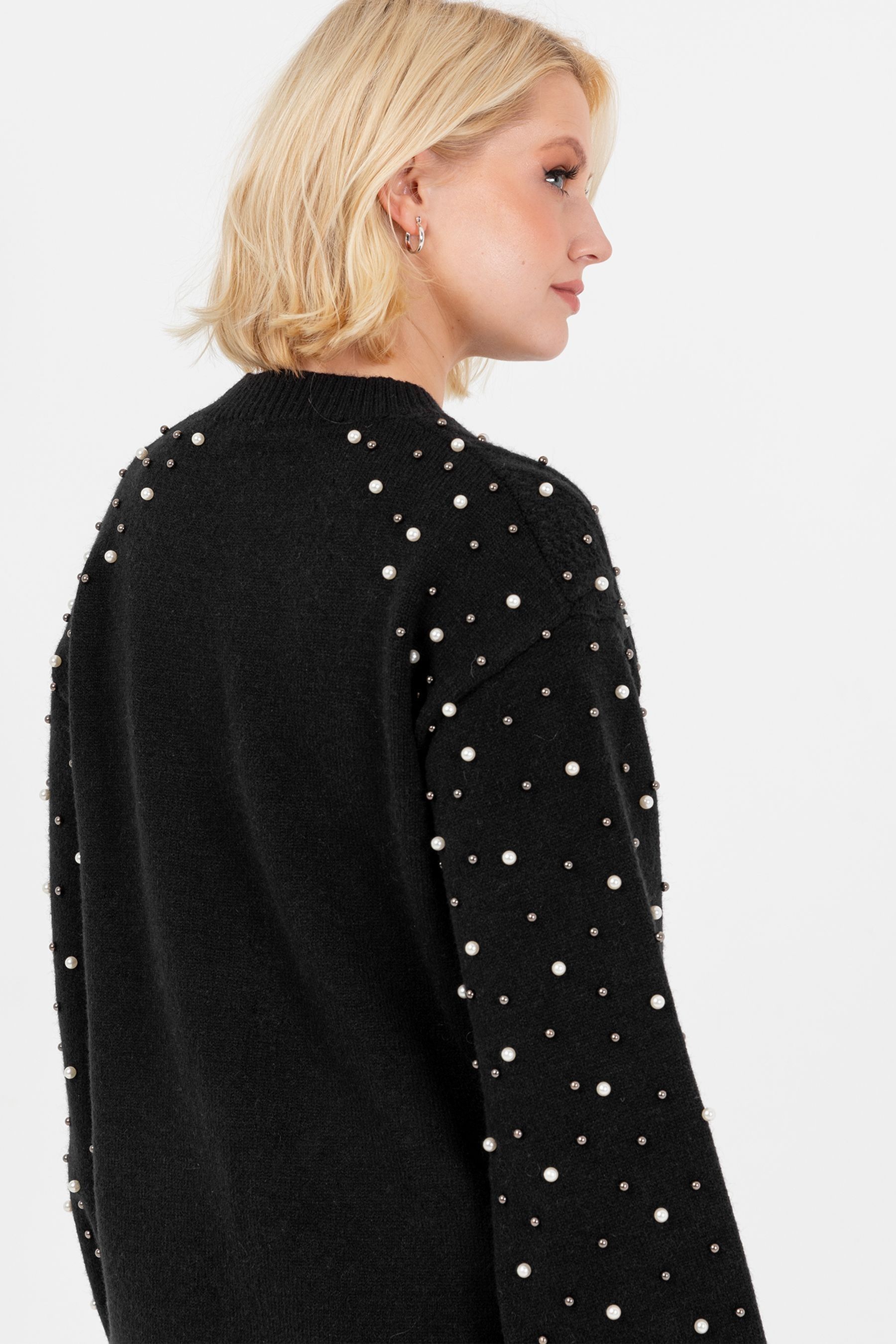 Buy Lovedrobe Pearl Embellished Long Length Cable Knit Jumper from the Next UK online shop