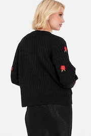 Lovedrobe Floral Embroidered Black Twin Set - Image 2 of 5