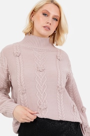 Lovedrobe Cable Knit Floral Applique Jumper - Image 6 of 6