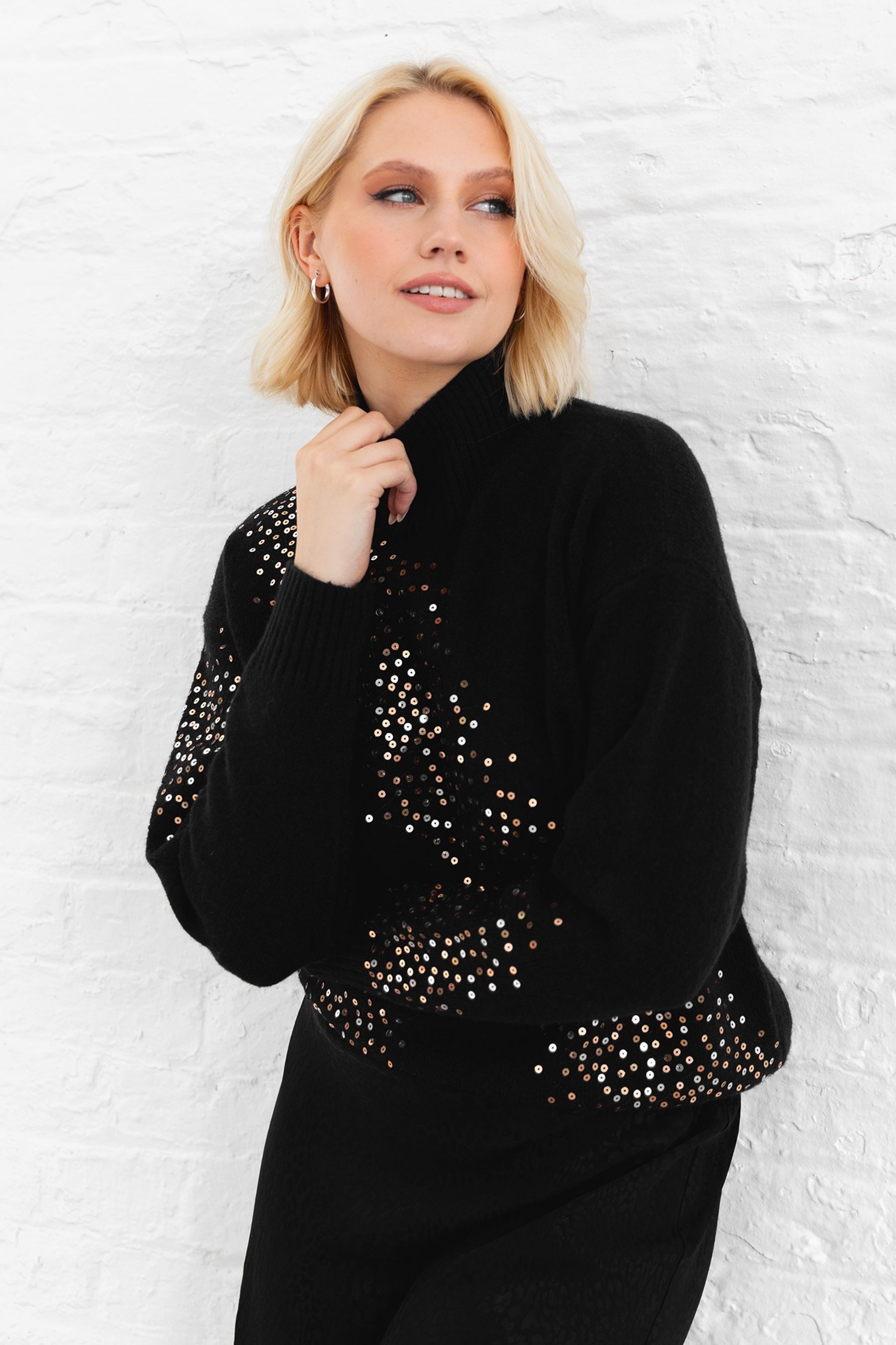 Black embellished jumper sales